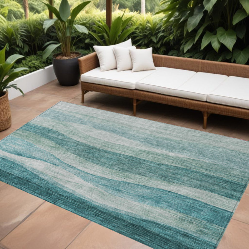 Tapis bleu sarcelle et turquoise 8 'X 10'