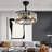 18" 3-Speed Remote Control Ceiling Fan with Light & Timer, Black Crystal Drum Fandelier for Dining Room, Living Room