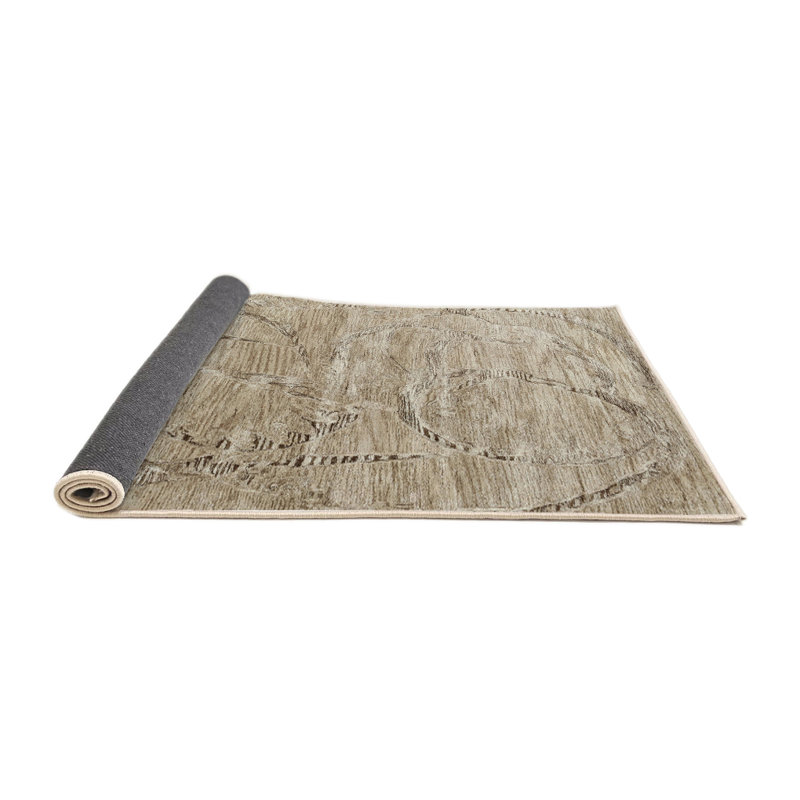 Tapis brun contemporain, Rond 3 pi