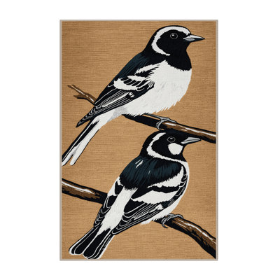 Washable Willie Wagtail Birds Area Rug