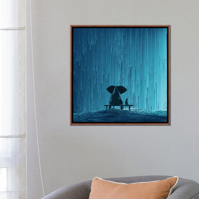 Reproduction d’art, "Elephant and Dog looking at Star Rain" par Mike Kiev
