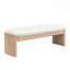 Tabouret 51,5 "en bois d'hévéa beige pour chambre à coucher et salon