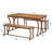 Pandeli 51-Inch Dining Table Set with 2 Benches and Table Runner for 4-6 People