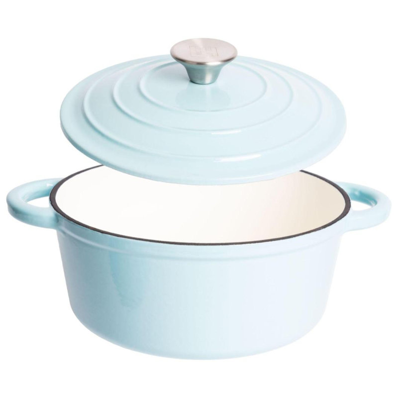 Cocotte ronde en fonte émaillée Lexi Home, 2,8 pte, Bleu clair