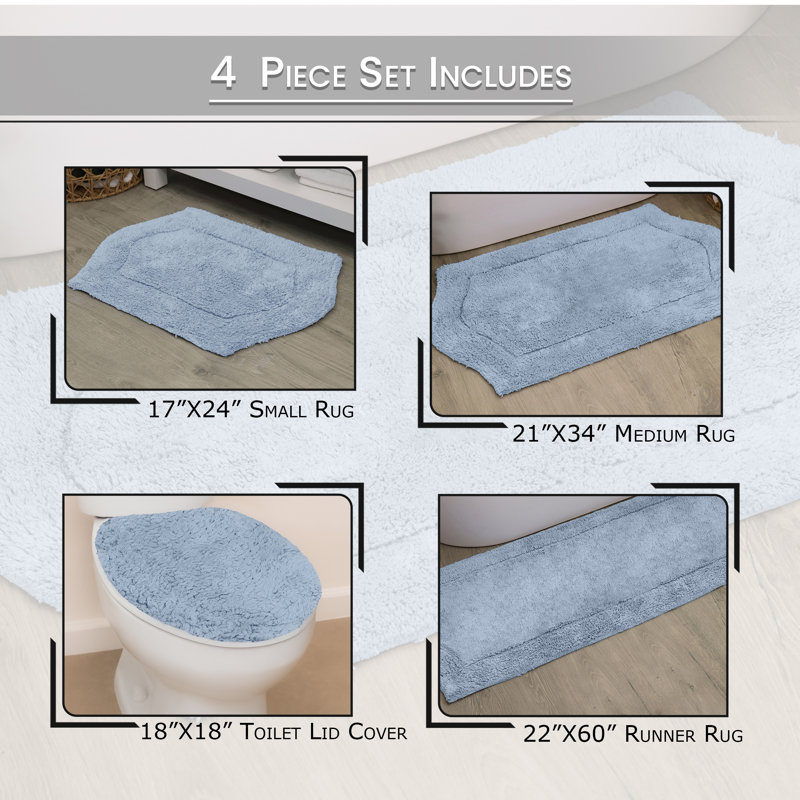 Tapis pour salle de bain Delean, Bleu