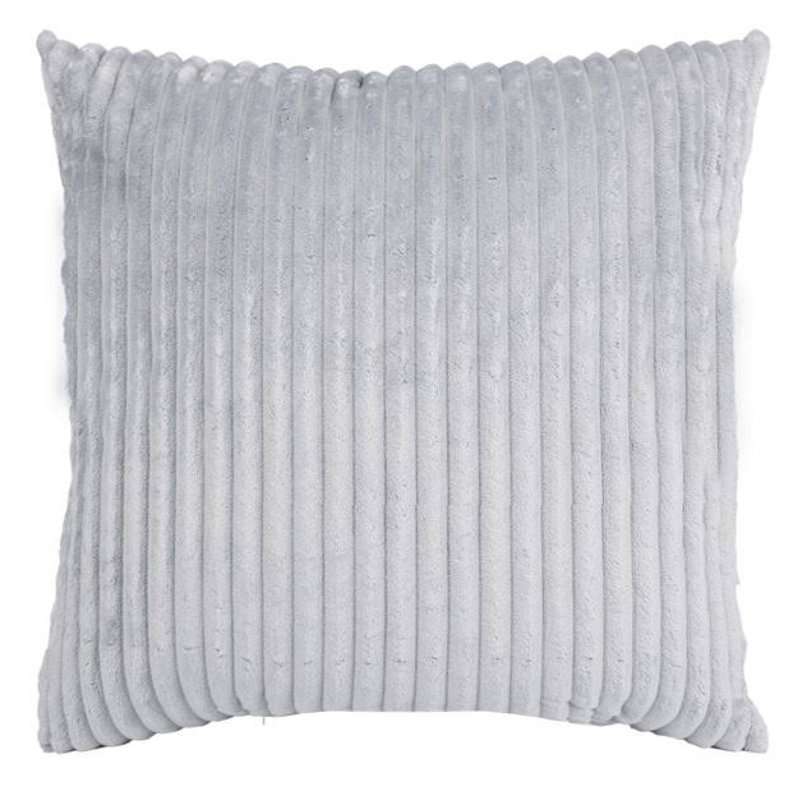 Faux Fur Throw Pillow, Silver