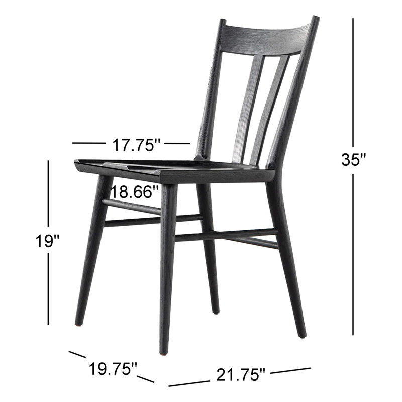 Gregory Dining Chair, Black Oak