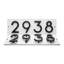 Floating Stand-Off 4-Number Horizontal Sign, White /W/ Black Modern Font Numbers-1394784520