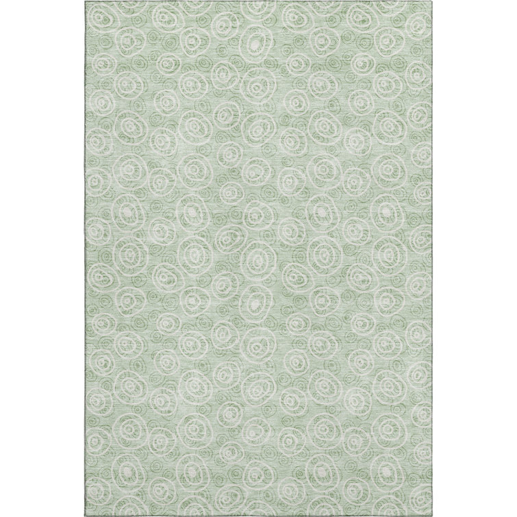 Premium Machine Washable Prisco Mint Rug