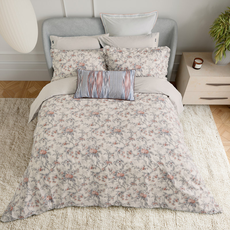Estelle Cotton Duvet Cover Set, King Size Duvet Cover + 2 Pillowcases