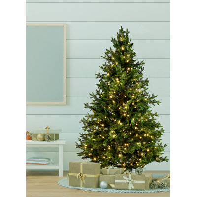 5' H Green Most Realistic Artificial Pine Cashmere Christmas Tree with 450 LED -  The Holiday AisleÂ®, 920A4D815F214054943632FF663882E3