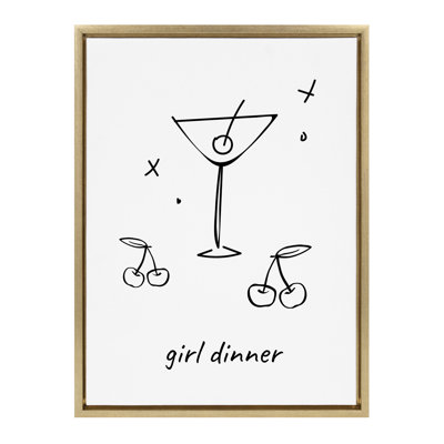 «Girl Dinner» par Honey Island Studio, reproduction d'art sur toile encadrée