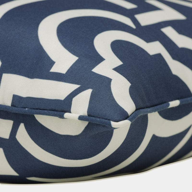 Navy and White Corded Outdoor Throw Pillow Set, 18.5-Inch