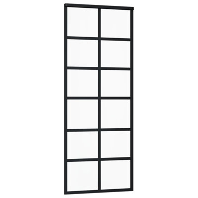 Porte coulissante avec quincaillerie en aluminium et verre ESG Hamund