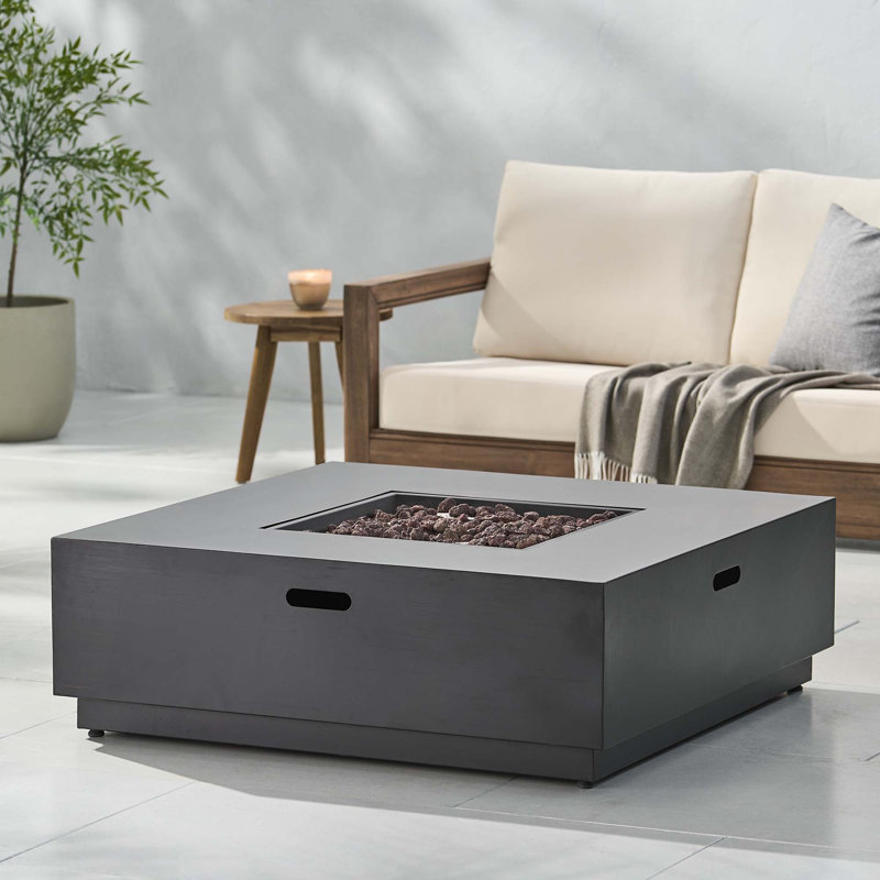 Foyer carré en fer - 50 000 Btu, Gris foncé
