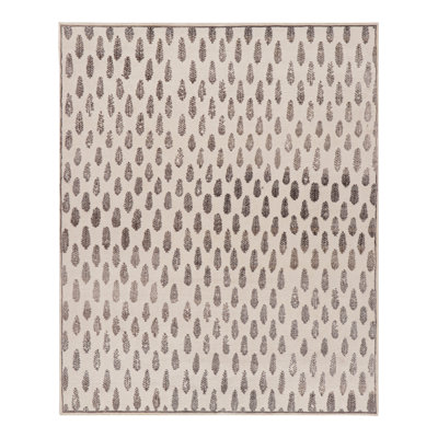 Rug & Kilim’S Modern Block Print Rug In White With Mauve Floral Patterns