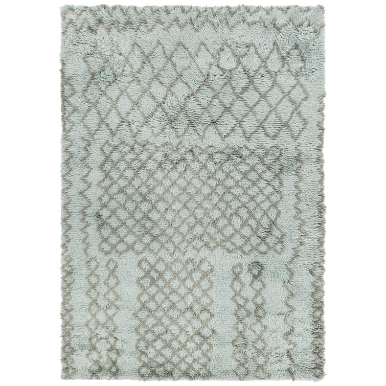 Tapis gris/bleu noué la à la main Altamont