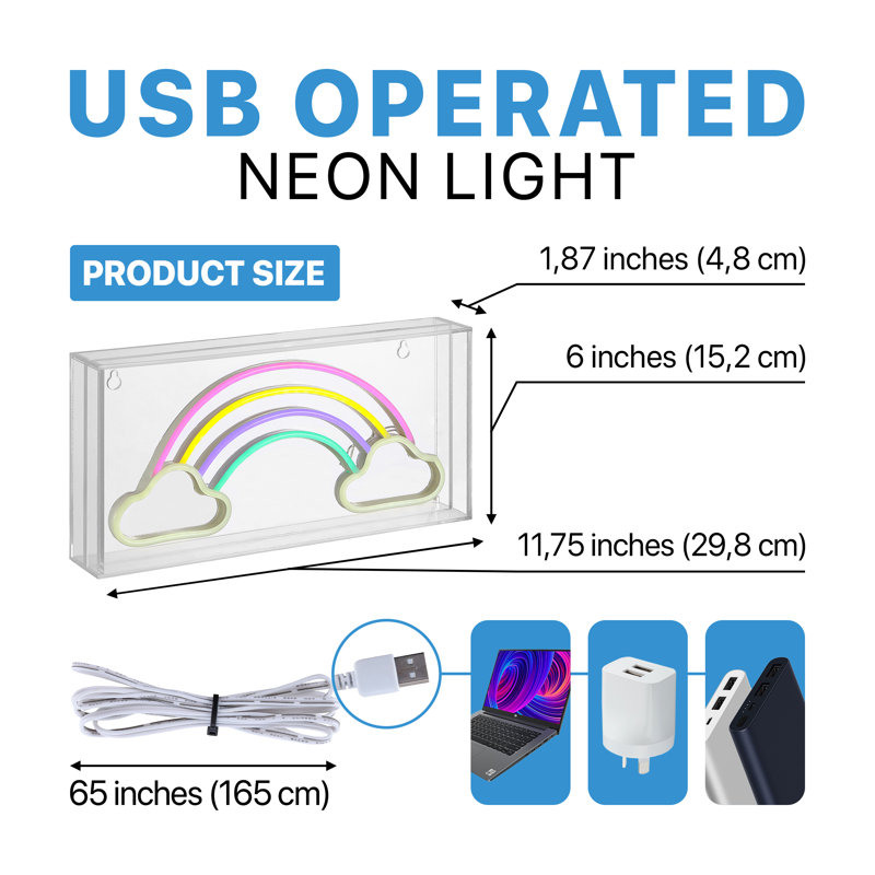 Enseigne néon à DEL 5,9 po Rainbow