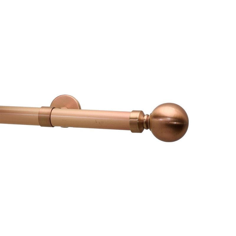 Bendetta Single Curtain Rod, Vintage Brass, 2" H x 72" W x 3.12" D