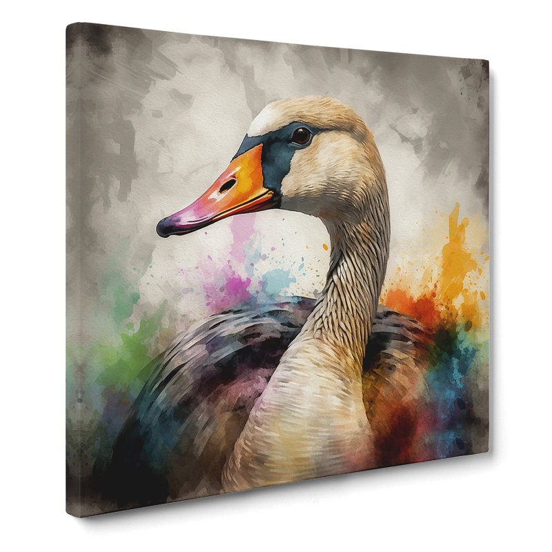 Goose Abstract Art - Wrapped Canvas