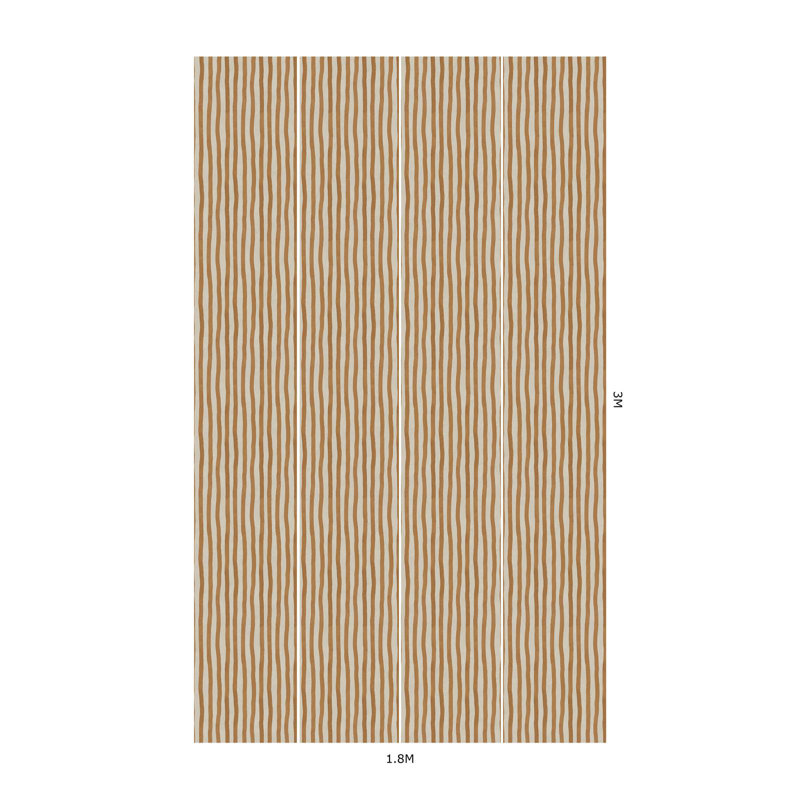 ARTIST'S STRIPE Wallpaper - Amber 9'10" - full height wallpaper