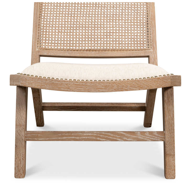 Curved White Oak and Cane Dining Chair
