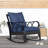 Outdoor Wicker Rocking Chair With Padded Cushions, Aluminum Furniture Rattan Porch Rocker Chair W/ Armrest For Garden, Patio, And Backyard-941839431