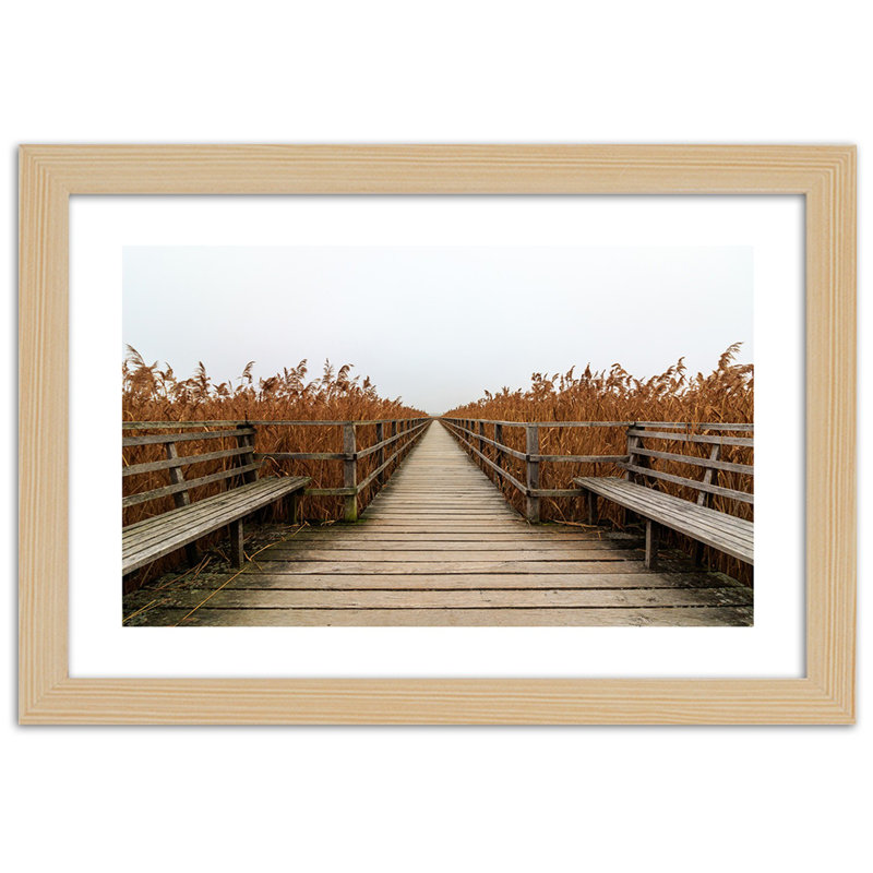 Platform On The Lake Shore - Single Picture Frame Print, Light Brown, 30cm H x 45cm W