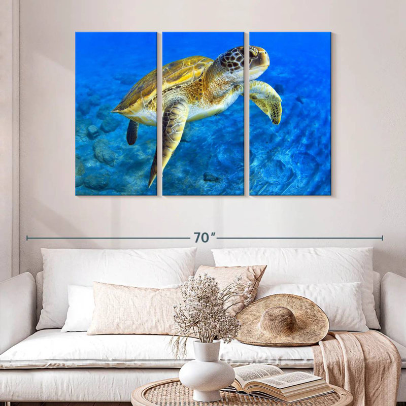 Tortue de mer, H 32 po x l 50 po