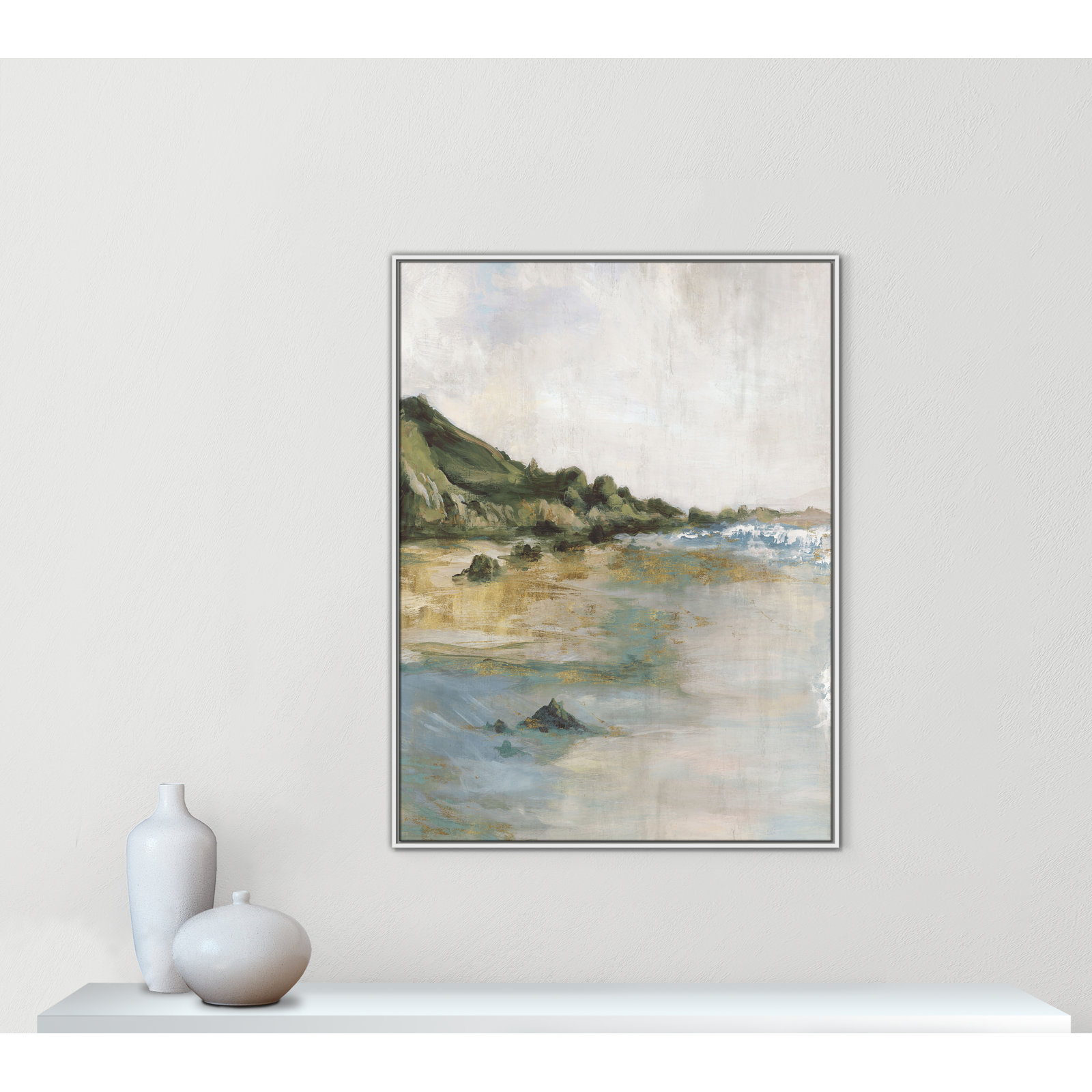 Cordoba "Tide's Edge" Print, 49.5" H x 37.5" W, White