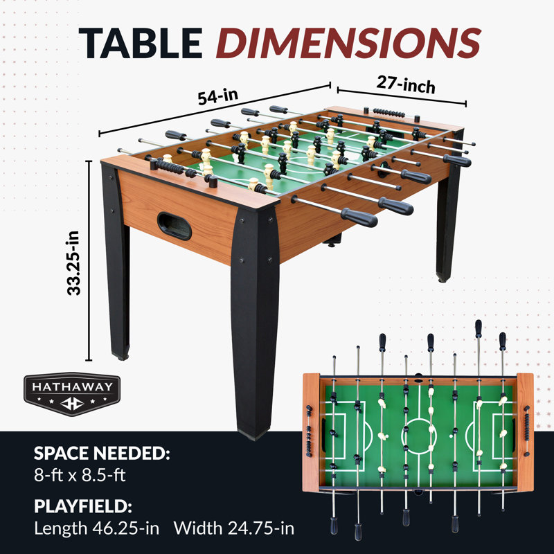 Soccer sur table de 54 po Hurricane, Cerisier clair