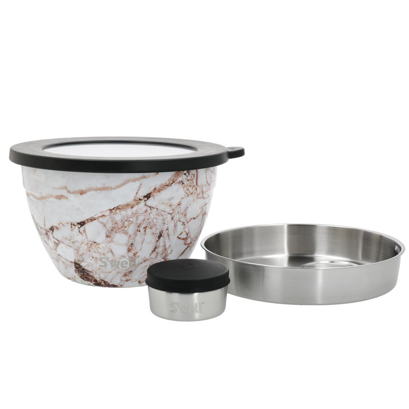 S'well Calacatta Gold Stainless Steel Salad Bowl