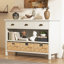 Console rétro avec paniers tissés jacinthe d'eau-821422419