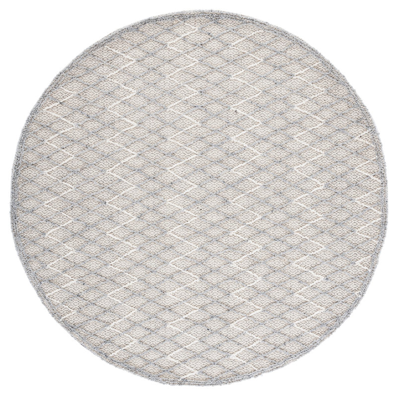 Giroux Hand Tufted Performance Geometric Rug, Round 6'