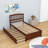 Twin Wood Platform Bed with Twin Trundle-1285537124