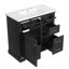 Meuble-lavabo 36 po avec lavabo, lavabo en céramique, 2 tiroirs basculants, charnières de porte à fermeture en douceur, noir-1643169161