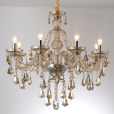 Lustre en cristal bougie 8 lumières