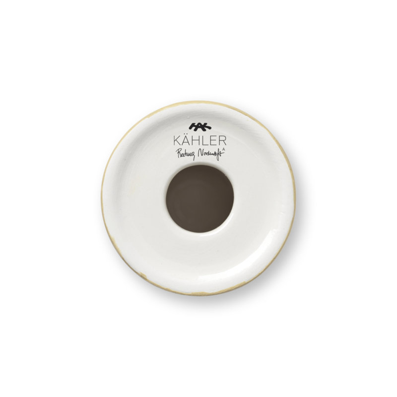 Bougeoir de table en grès, H 6,3 po x l 2,4 po x P 2,4 po, Ocre