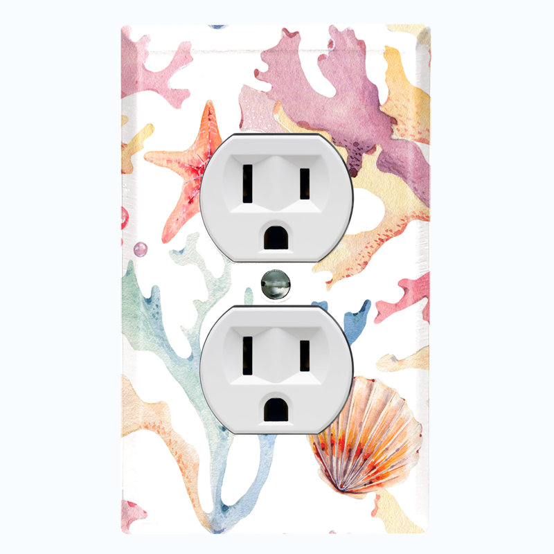 Patterned 1 - Gang Duplex Outlet Standard Wall Plate