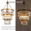 Plafonnier semi-encastré à 6 lumières avec perle en bois et laiton 6 lumières