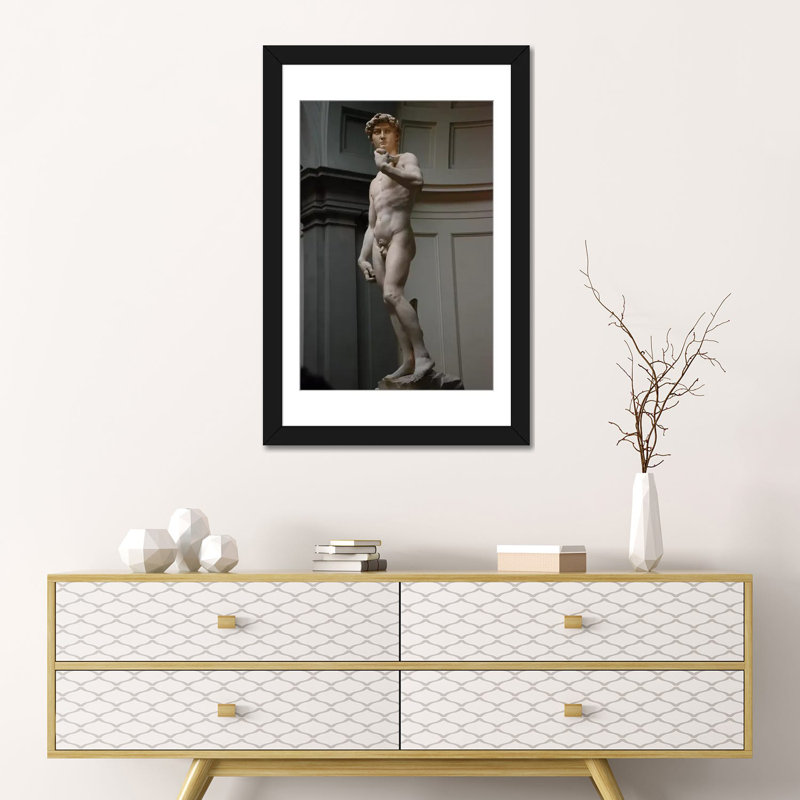 «David» par Michelangelo - Estampe numérique sur toile tendue avec châssis, H 32 po x l 24 po x P 1 po, Blanc