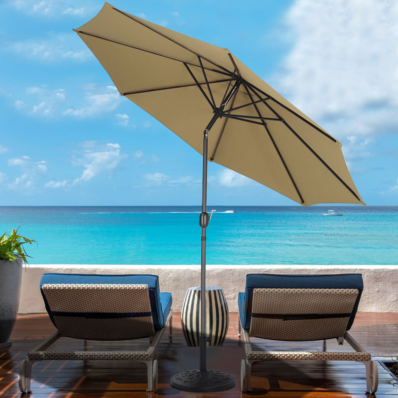Aaroon 300cm Tilt Market Parasol, Khaki