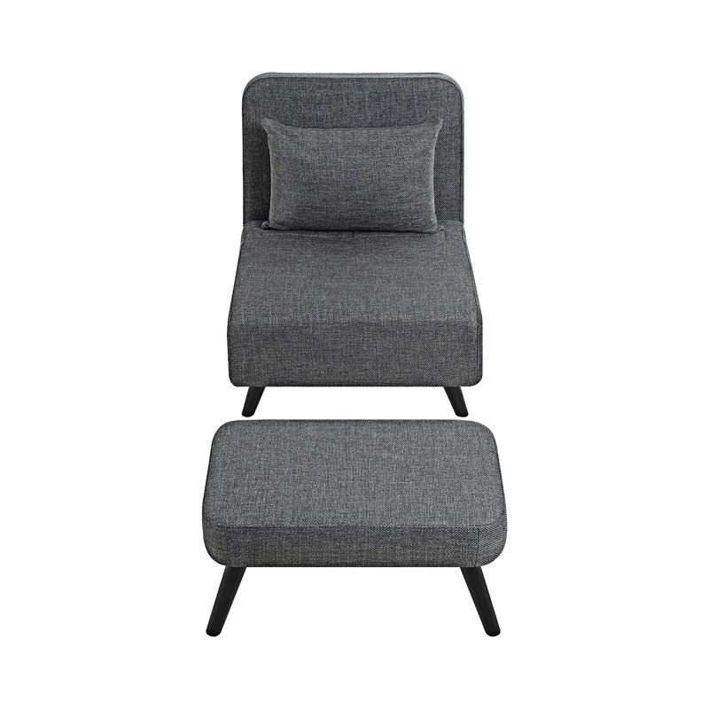 Canapé-lit pliable avec repose-pieds, Gris