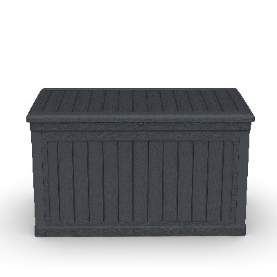 Boîte de rangement en métal imperméable 230 gallons - Très grand bac de rangement extérieur noir