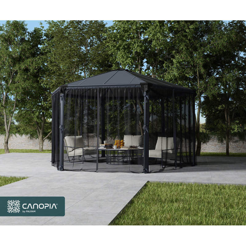 Gray Polyester Gazebo Netting Set for Roma and Monaco Models