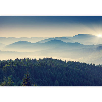 Sun Shines On Mountains Landscape