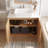 36" Vintage Brown Walnut Bathroom Vanity Base with Stone Countertop, Ceramic Sink, Included Drain & Adjustable Shelf-122442032