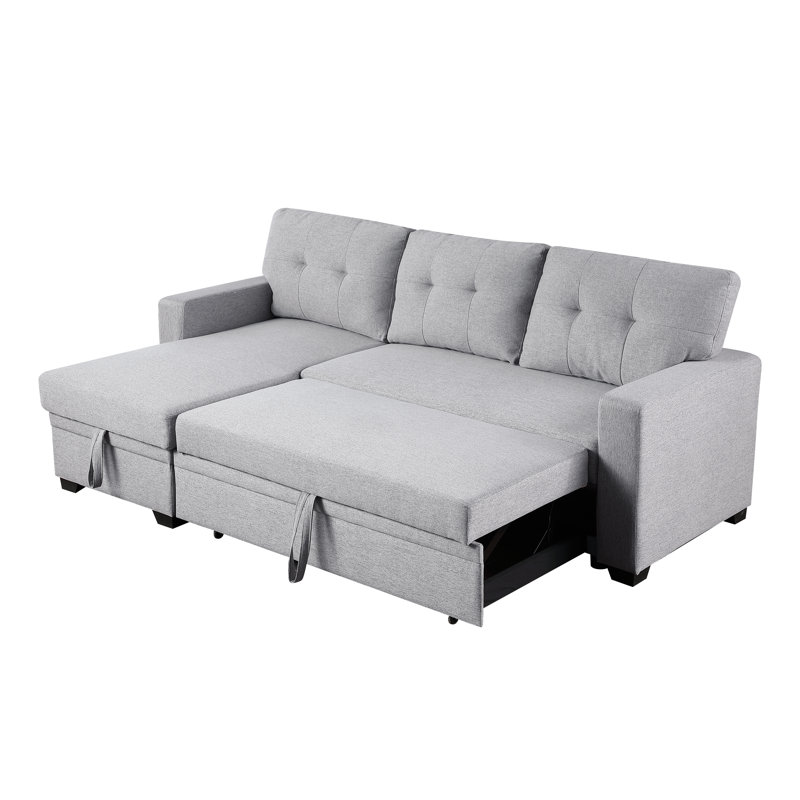 Warrendale Wide Reversible Sleeper Sofa & Chaise, Light Gray Linen