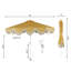 Parasol d'extérieur à frange bohémienne de 9 pi avec manivelle et inclinaison Collins, pavillon jaune moutarde / crème festonné résistant aux rayons UV, mât blanc-1422570732-1430827844