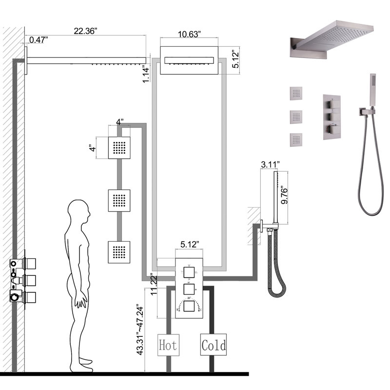 All-In-One Kit with Rough in-Valve, Brushed Nickel